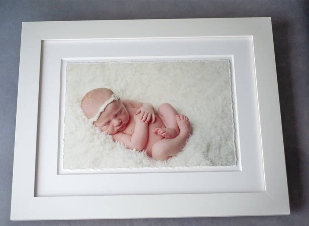 framed image of baby